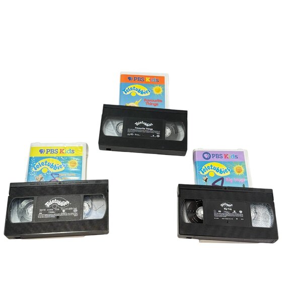 Teletubbies VHS Lot 3 Big Hug Here Come Favourite Things Vintage Hard Shell Case - Picture 5 of 7